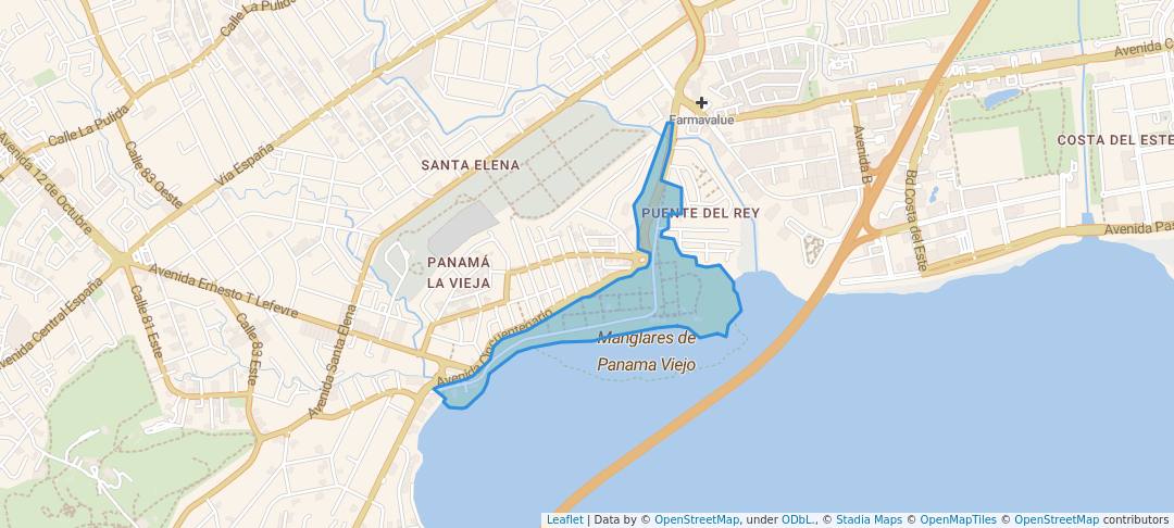 walking in Conjunto Monumental de Panama Viejo map in 33601