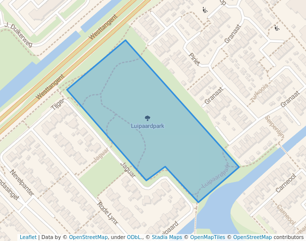 walking in Luipaardpark map in Heerhugowaard