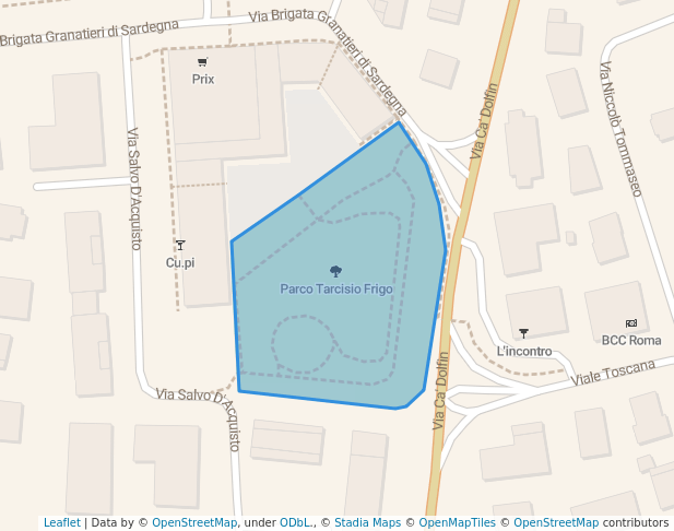 walking in Parco Tarcisio Frigo map in Bassano del Grappa