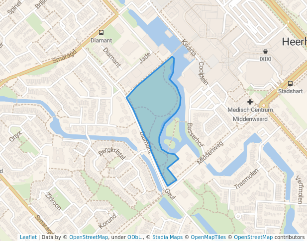 walking in Stadspark De Parel map in Heerhugowaard