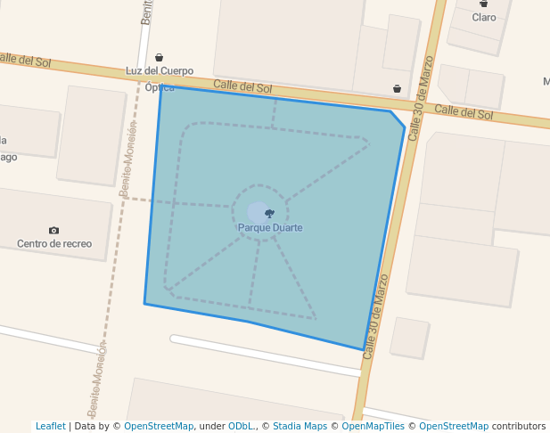 walking in Parque Duarte map in Santiago De Los Caballeros