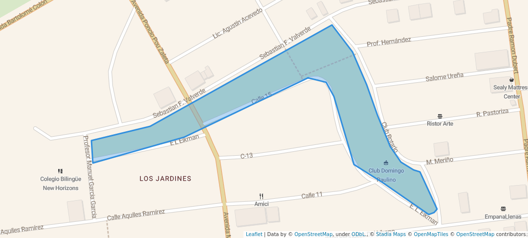 walking in Parque Metropolitano De Los Jardines map in Santiago De Los Caballeros