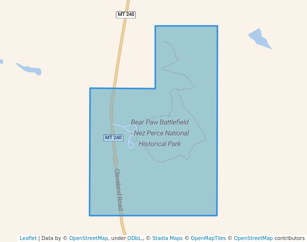 walking in Bear Paw Battlefield - Nez Perce National Historical Park map in Chinook