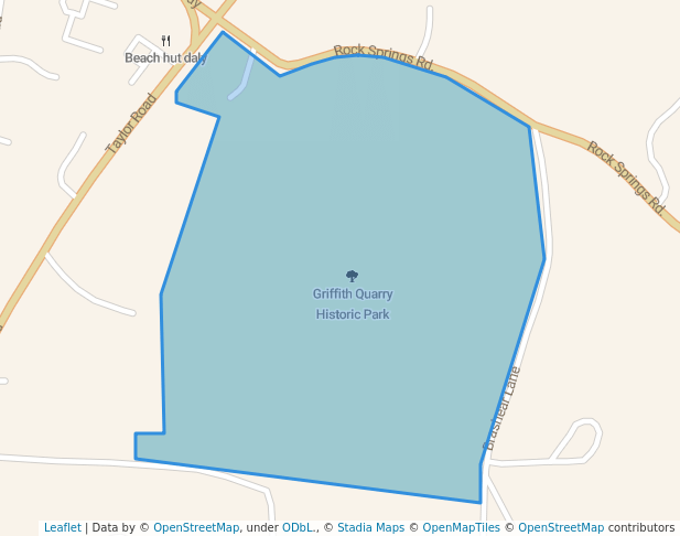 walking in Griffith Quarry Historic Park map in Penryn