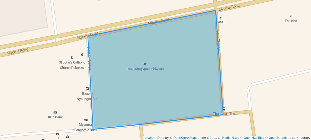 walking in Independence Monument & Park map in Pakokku