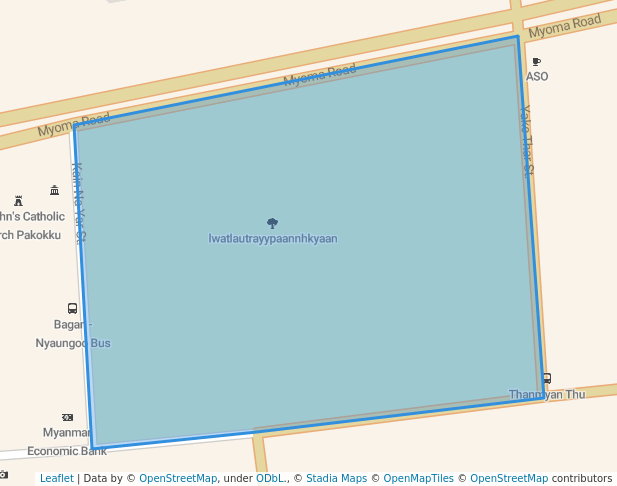 walking in Independence Monument & Park map in Pakokku