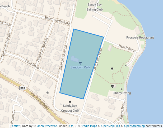 walking in Sandown Park map in Sandy Bay