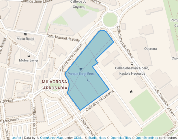 walking in Parque Ilargi-Enea map in Pamplona