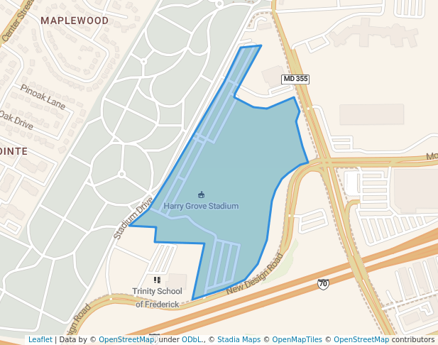 walking in Loats Park map in Frederick