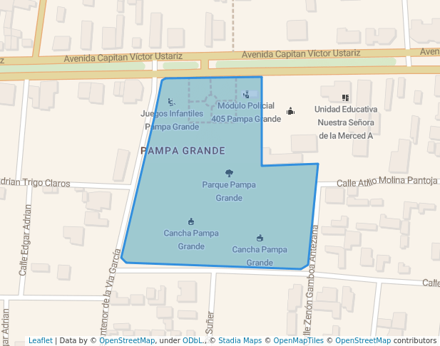 walking in Parque Pampa Grande map in Cochabamba