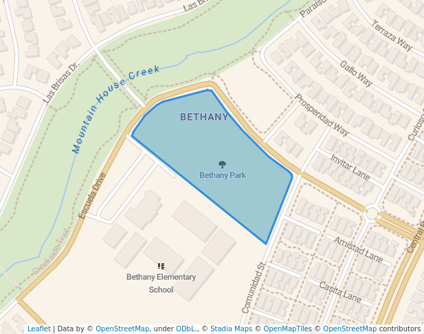 walking in Bethany Park map in Mountain House