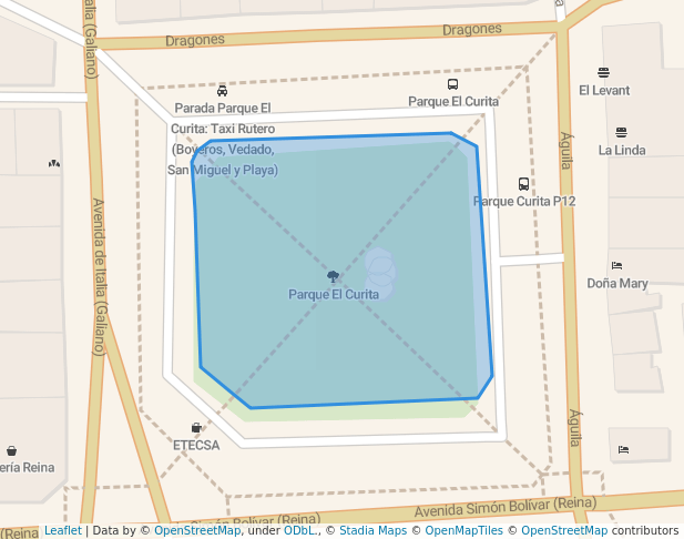 walking in Parque El Curita map in Havana