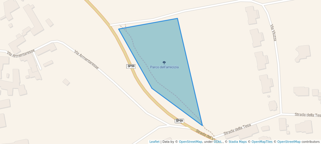 walking in Parco dell'amicizia map in Alnicco