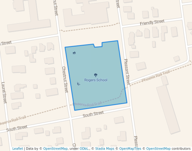 walking in Rogers School map in Fairhaven