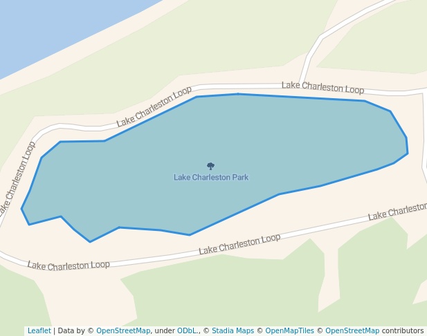 walking in Lake Charleston Park map in Charleston