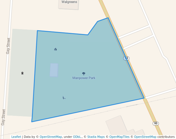 walking in Manpower Park map in Jackson