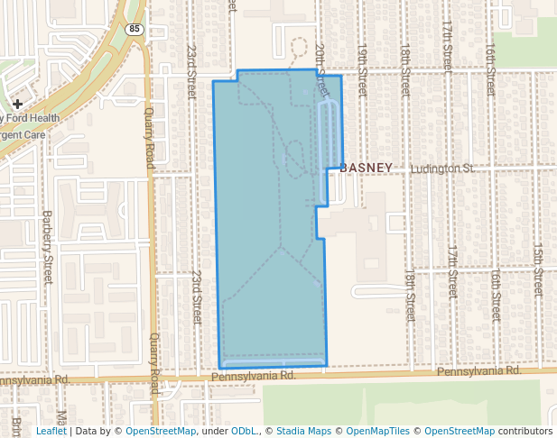 walking in Sam A. Palamara Recreation Complex - Memorial Park map in Wyandotte