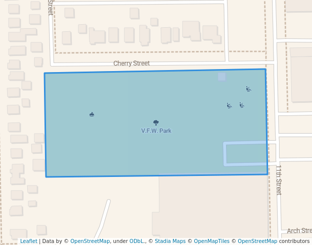 walking in V.F.W. Park map in Wyandotte