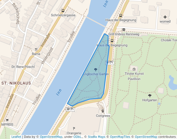 walking in Englischer Garten map in Innsbruck