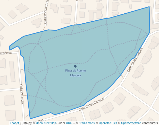 walking in Pinar de Fuente Marcela map in Majadahonda