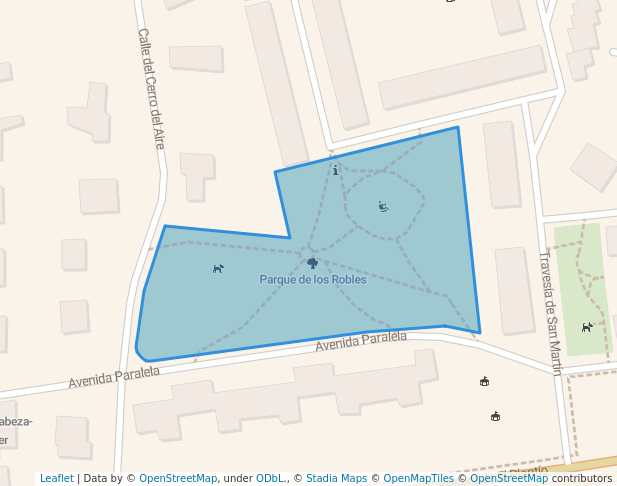 walking in Parque de los Robles map in Majadahonda