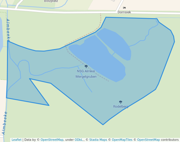 walking in NSG Almker Mergelgruben map in Wolfsburg