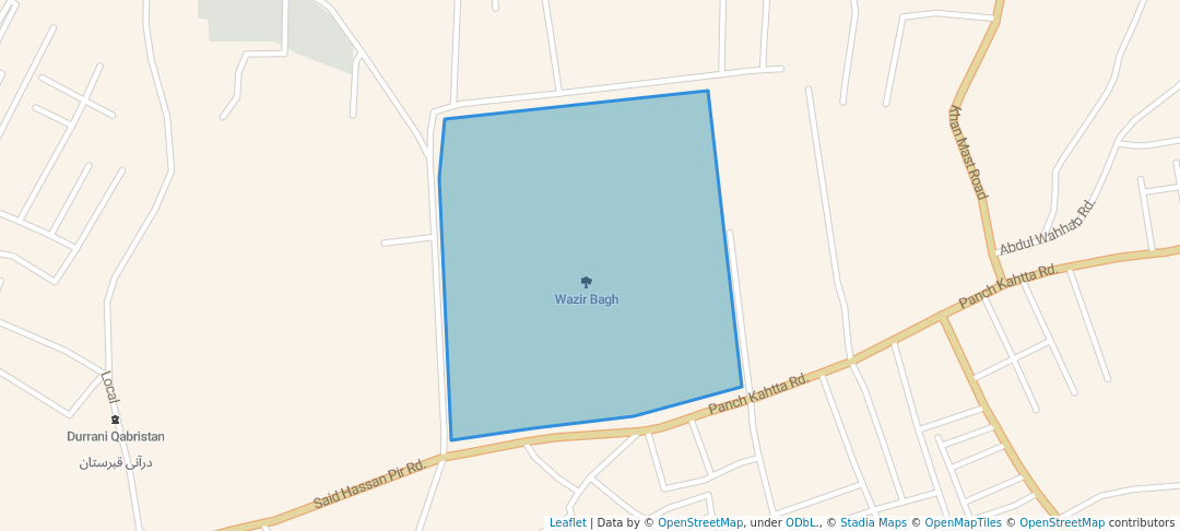 walking in Wazir Bagh map in Peshawar