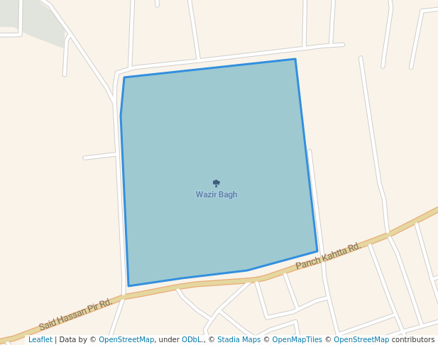 walking in Wazir Bagh map in Peshawar