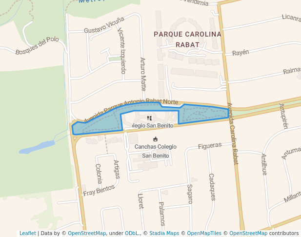 walking in Parque Carolina Rabat map in Santiago