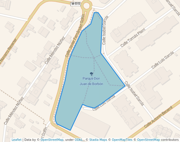 walking in Parque Don Juan de Borbón map in Pozuelo de Alarcón