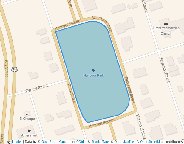 walking in Hanover Park map in Brunswick