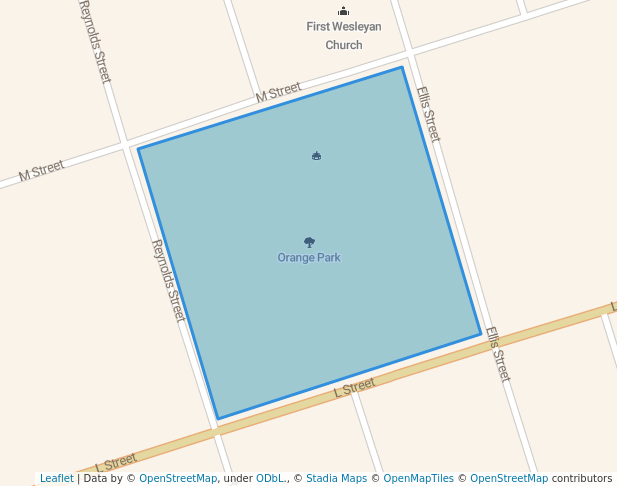 walking in Orange Park map in Brunswick