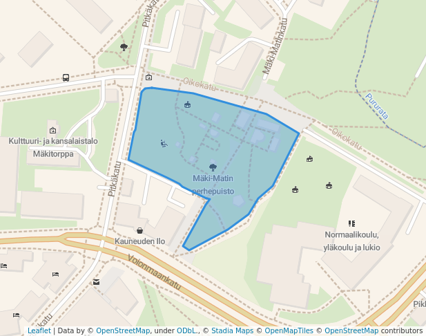 walking in Mäki-Matin perhepuisto map in Jyväskylä