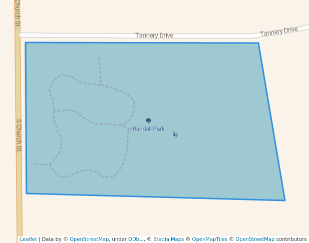 walking in Randall Park map in Coloma