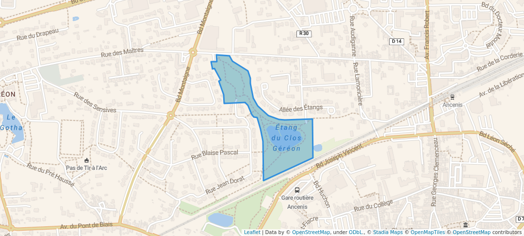 walking in La Coulée Verte map in Ancenis-Saint-Géréon