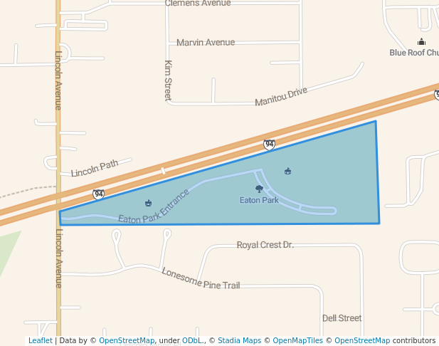 walking in Eaton Park map in St. Joseph