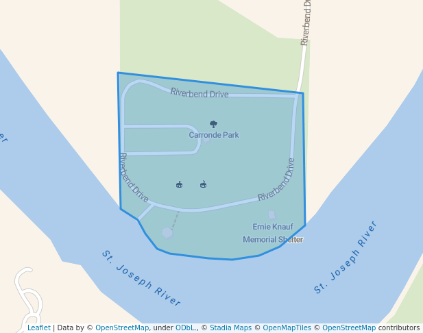 walking in Carronde Park map in Benton Harbor