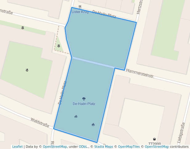 walking in De-Haën-Platz map in Hannover