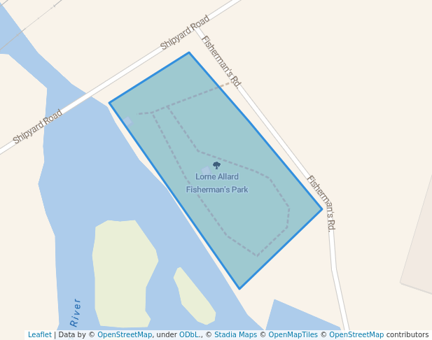 walking in Lorne Allard Fisherman's Park map in Thunder Bay