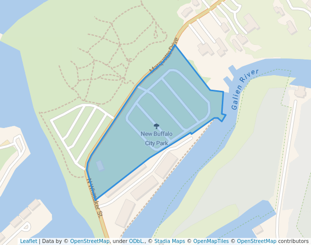 walking in New Buffalo City Park map in New Buffalo