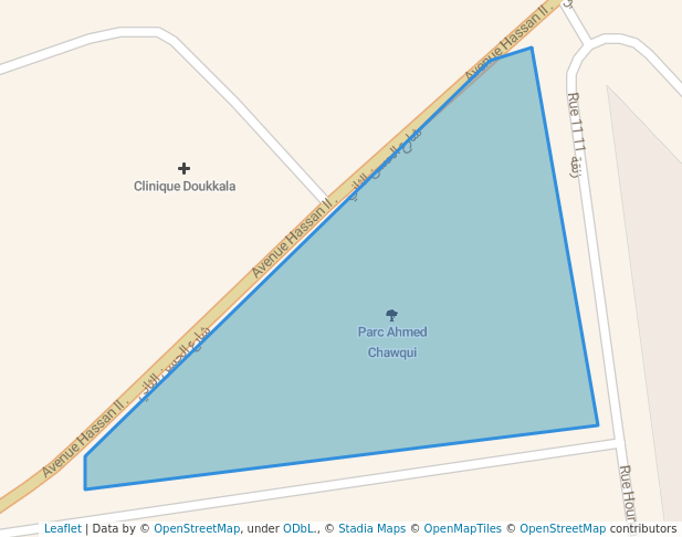 walking in Parc Ahmed Chawqui map in El Jadida