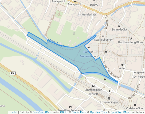 walking in Goethepark map in Emmendingen