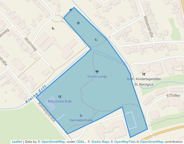 walking in Grüne Lunge map in Bergheim