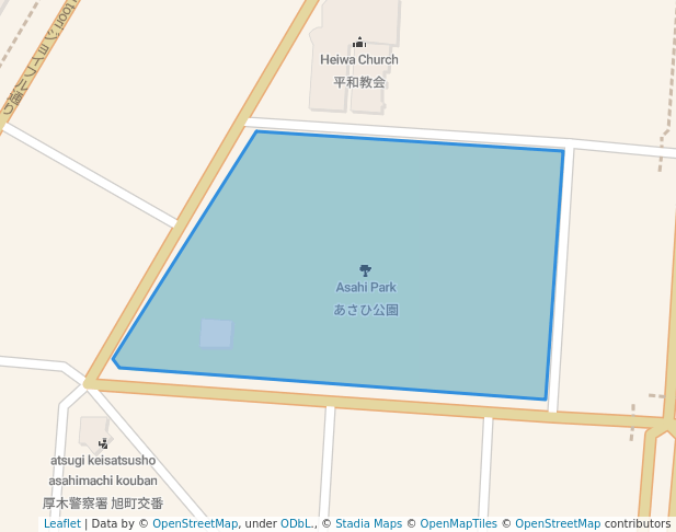 Asahi Park in Atsugi | Map and Routes
