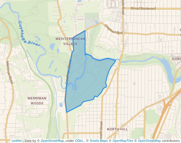 walking in Cascade Valley Metropark (South) map in Akron