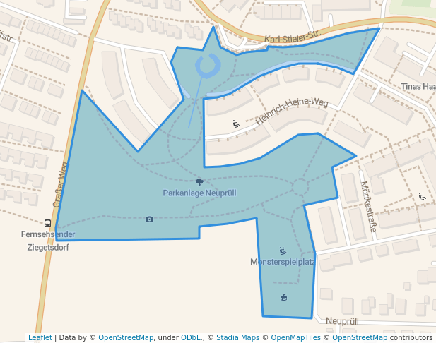 walking in Parkanlage Neuprüll map in Regensburg