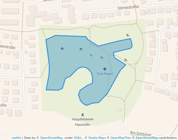 walking in Fort Peyerl map in Ingolstadt