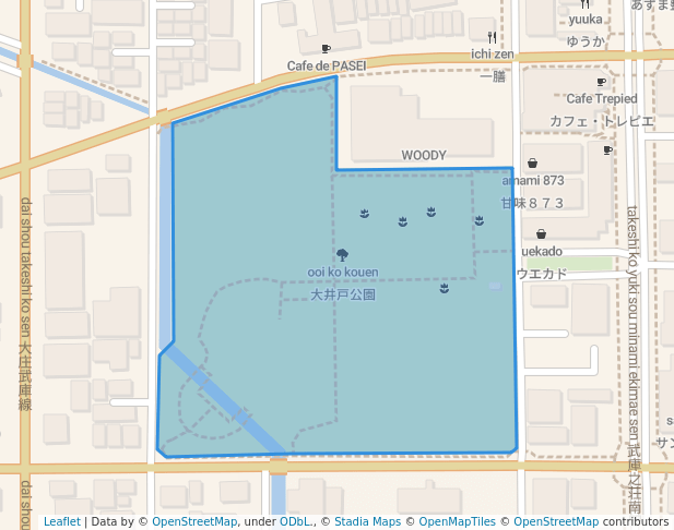 walking in 大井戸公園 map in Amagasaki