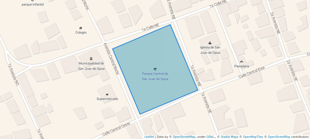 walking in Parque Central de San Juan de Opoa map in San Juan de Opoa