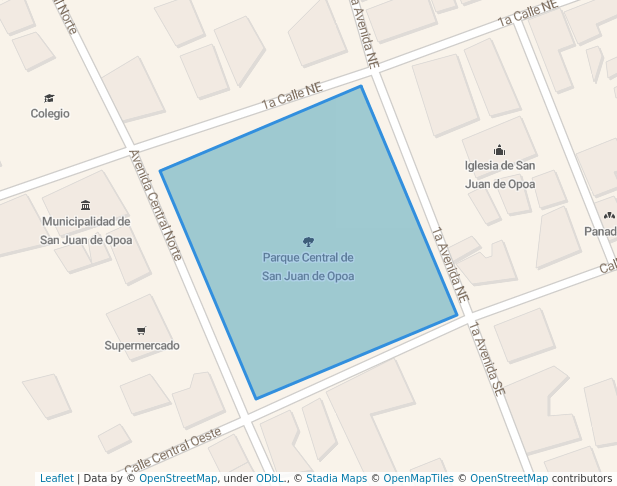 walking in Parque Central de San Juan de Opoa map in San Juan de Opoa